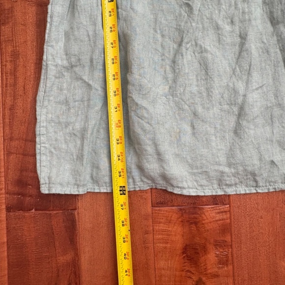 Lungo L'Arno 100% Linen Shift Dress M Lagenlook Italy Sage-Green - Picture 9 of 11